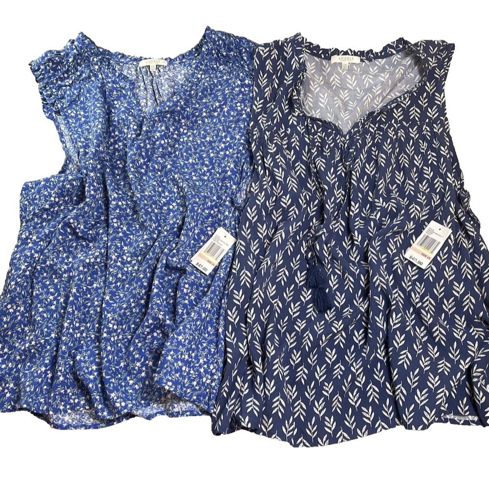 Angels womens lot of 2 sleeveless summer blouses size 2X vacation party fun $82